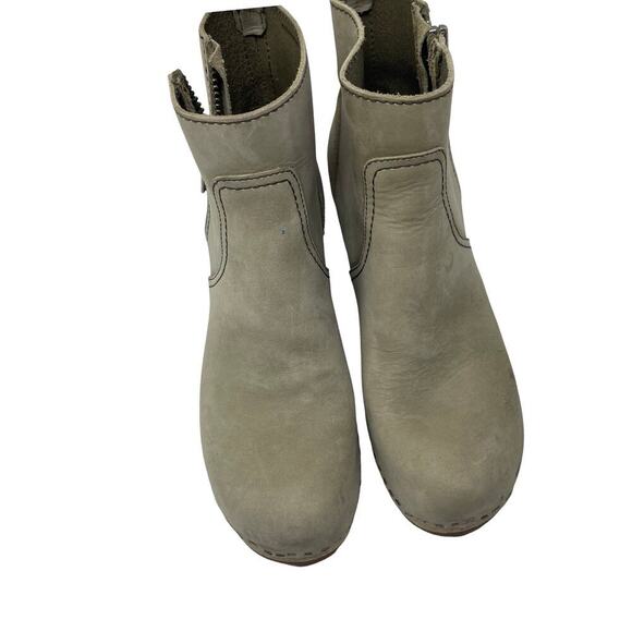 Toffel Swedish Hasbeens Zip It Emy Clog Boots in grey suede 37 - Picture 2 of 13